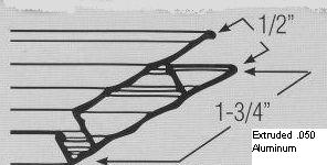 1-3/4" x 1/2" Fluted .050 Aluminum